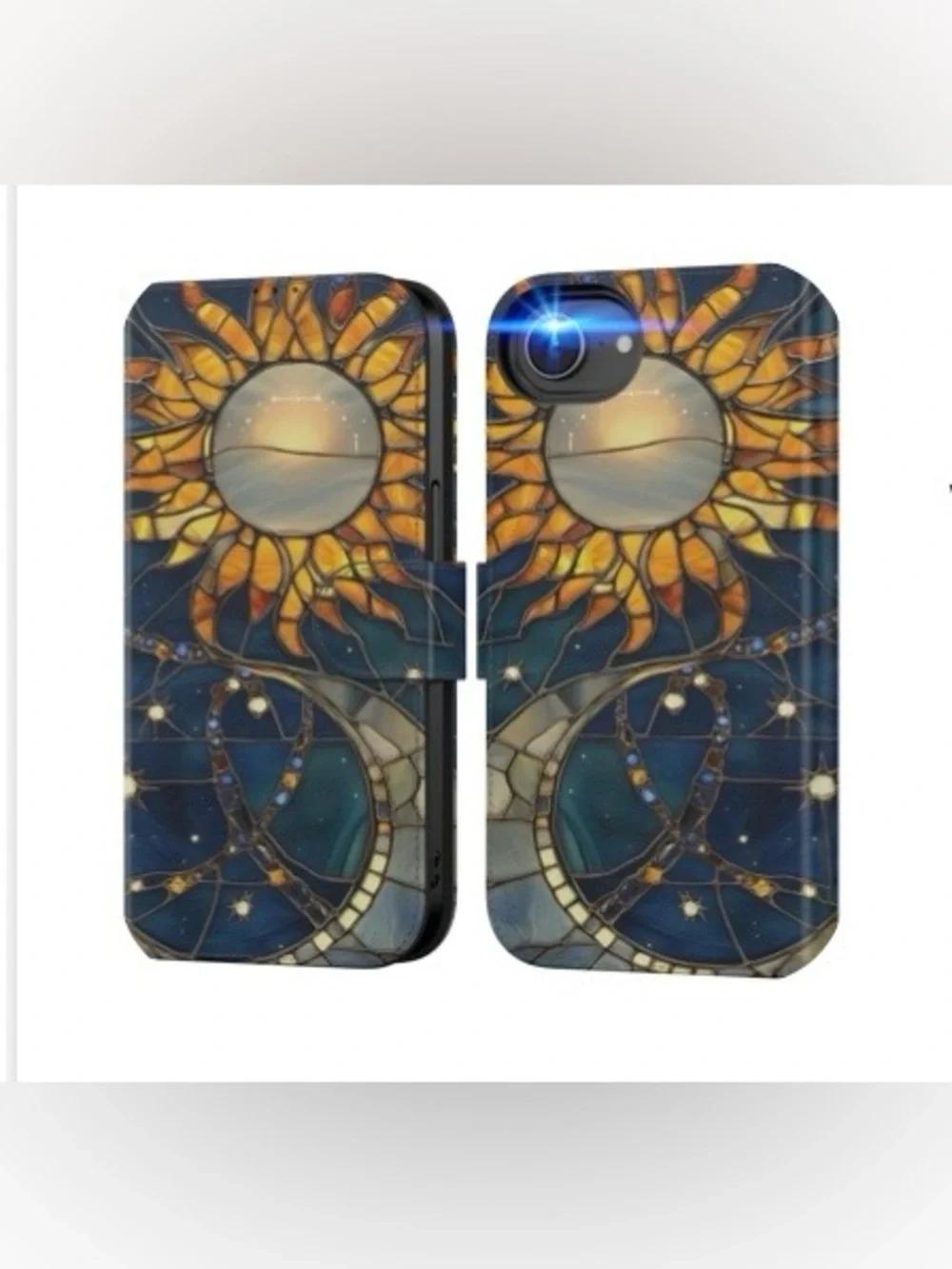 DEENAKIN iPhone 16e Wallet Case Card Holder celestial Design NIB